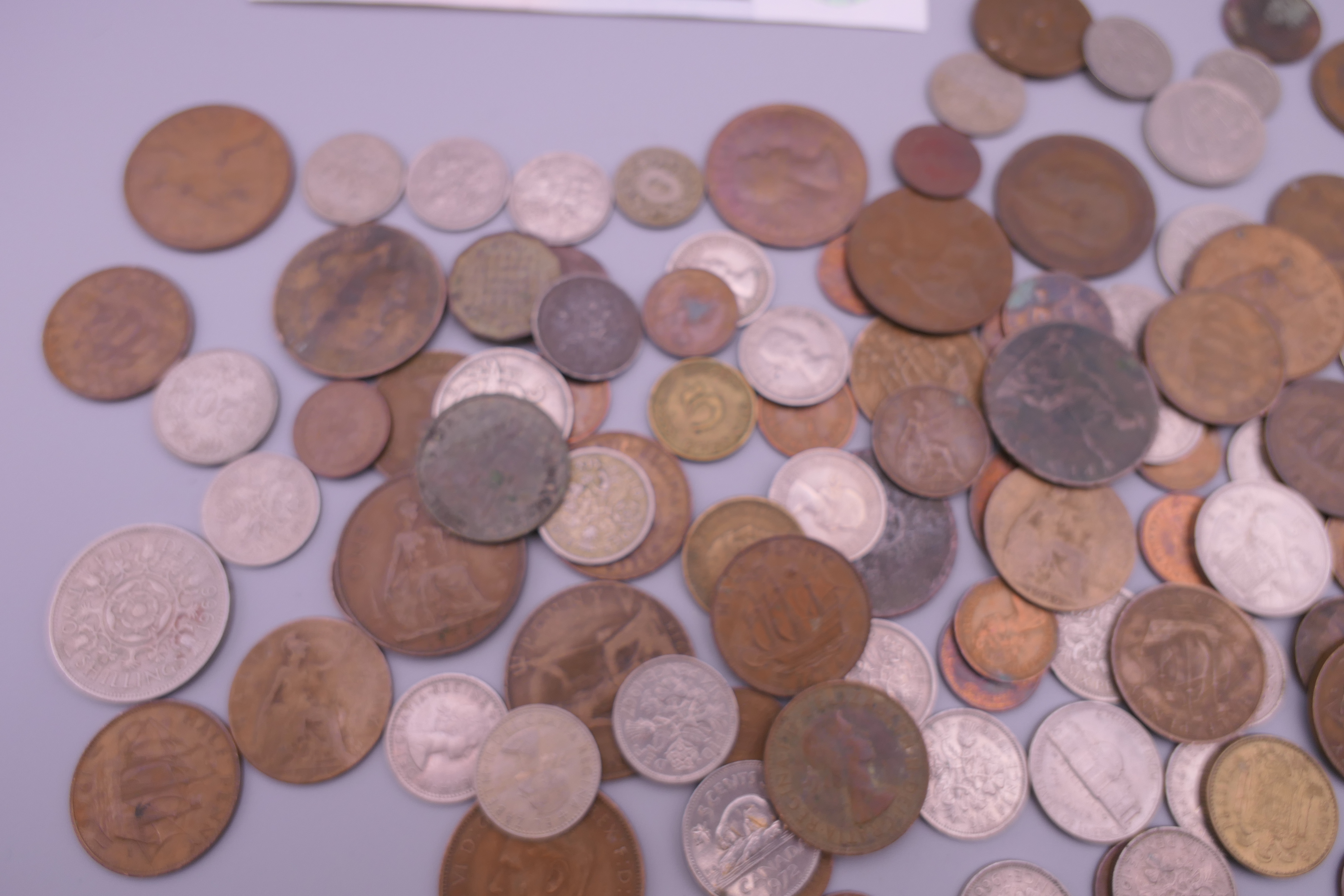 A bag containing old £1 notes and various coins. - Image 6 of 7