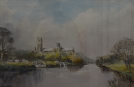 PAUL STAFFORD (20th/21st century) British, Ely Cathedral, watercolour, signed, framed and glazed.