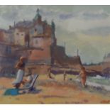 J SCOTT, Cromer Beach, watercolour, framed and glazed. 25 x 23 cm.