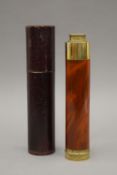 A 19th century telescope by Bale of London, in a fitted case. The case 26 cm long.