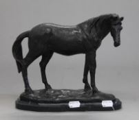 A bronze model of a horse. 24 cm long.