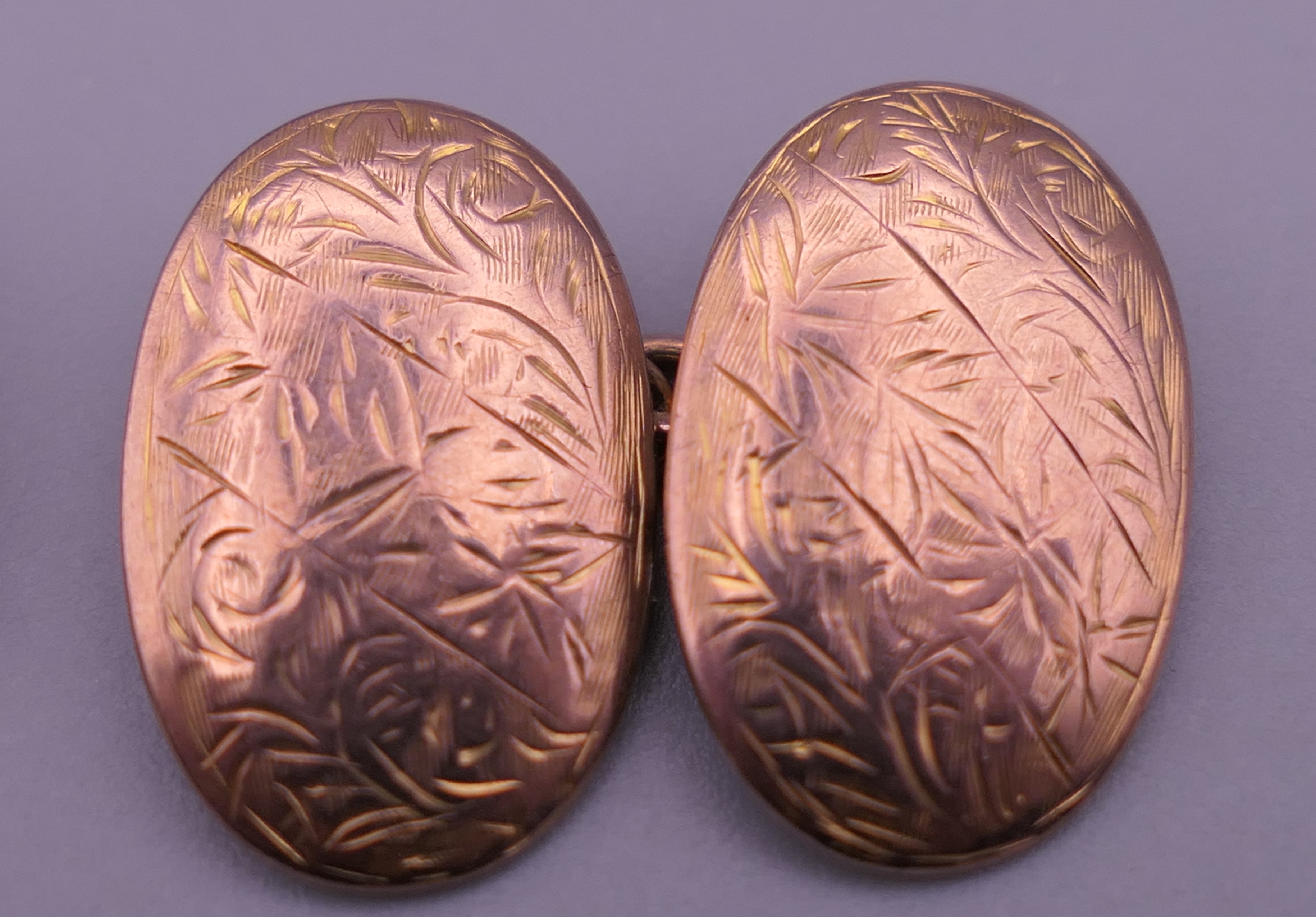 A pair of 9 ct rose gold cufflinks. 4.8 grammes. - Image 3 of 7