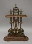 A Victorian cast iron stick stand. 67 cm high.