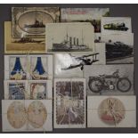 A small postcard collection, including Willebeek le Mair, vintage steam ships, etc.