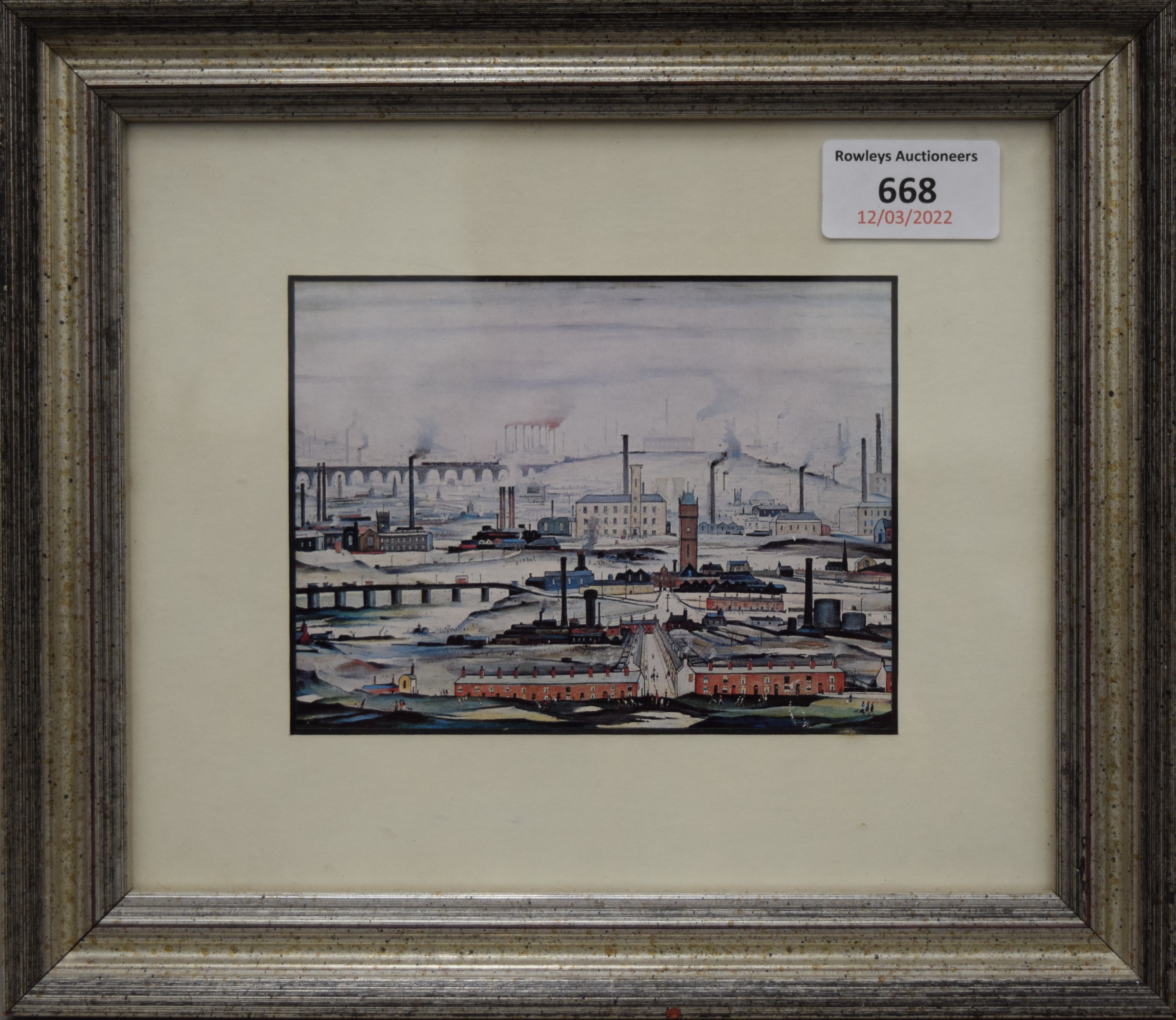 Four L S Lowry prints, each framed and glazed. The largest 34.5 x 29 cm overall. - Image 5 of 6