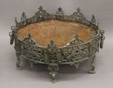 An ornate brass brazier. 45 cm wide.