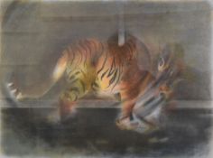 JANET TREBY (1955-) British (AR), Tiger, lithograph, signed and numbered 45/200, framed and glazed.