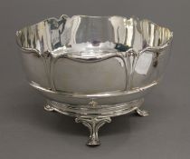 An Art Nouveau silver footed bowl. 17 cm diameter. 431.2 grammes.