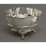 An Art Nouveau silver footed bowl. 17 cm diameter. 431.2 grammes.