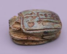 An Egyptian scarab carving. 3.5 cm x 2.5 cm.
