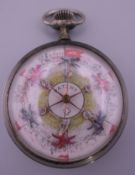 A race horse game formed as a pocket watch. 5 cm diameter.