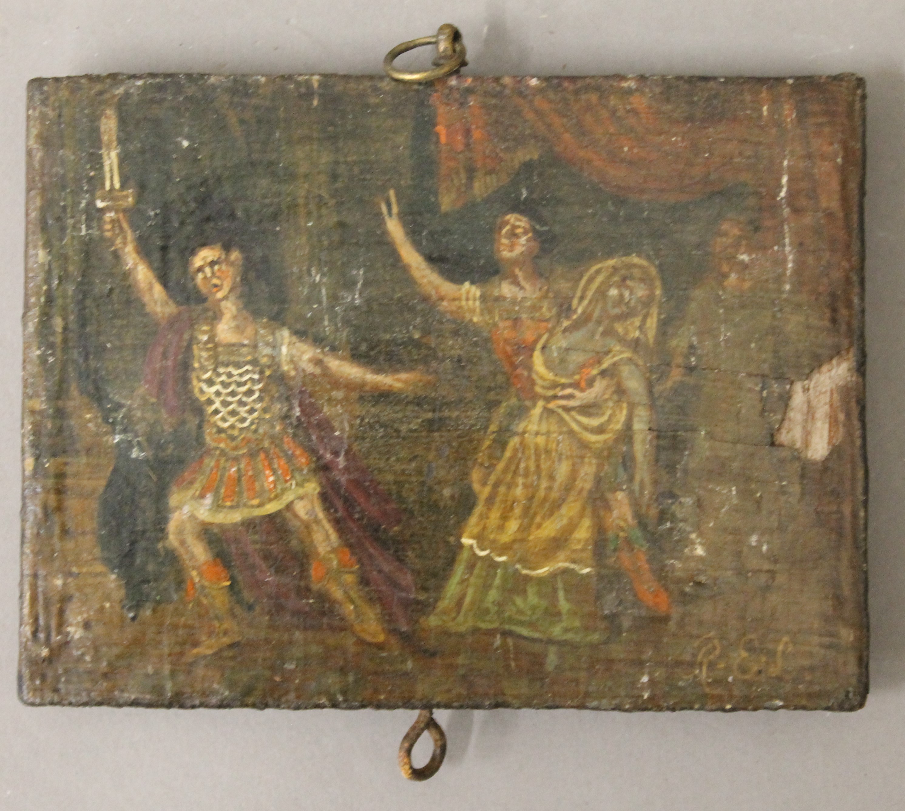 A collection of 18th/19th century miniature paintings on panel, initialled R.E.L. - Image 6 of 10