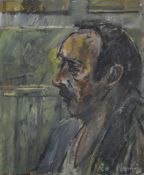 R NORRIS, A Portrait of a Gentleman and another of A Pub Interior, oils on board, the former signed,