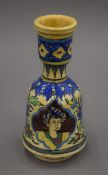 An Iznik pottery hookah base. 28 cm high.