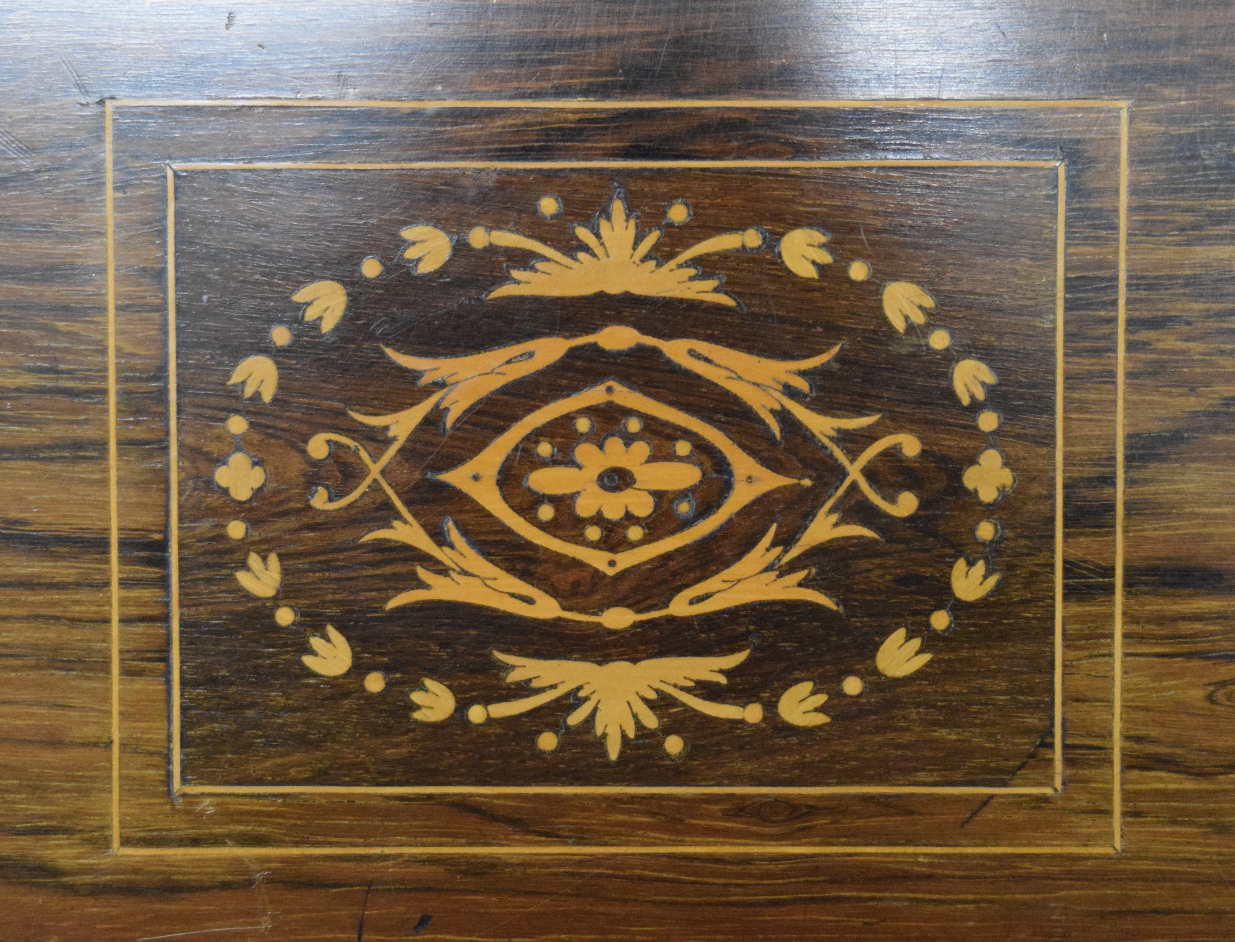 A Victorian inlaid rosewood side table. 76 cm long. - Image 3 of 7