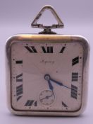 An Art Deco gentleman's silver pocket watch, the dial inscribed Asprey. 4.25 cm wide.