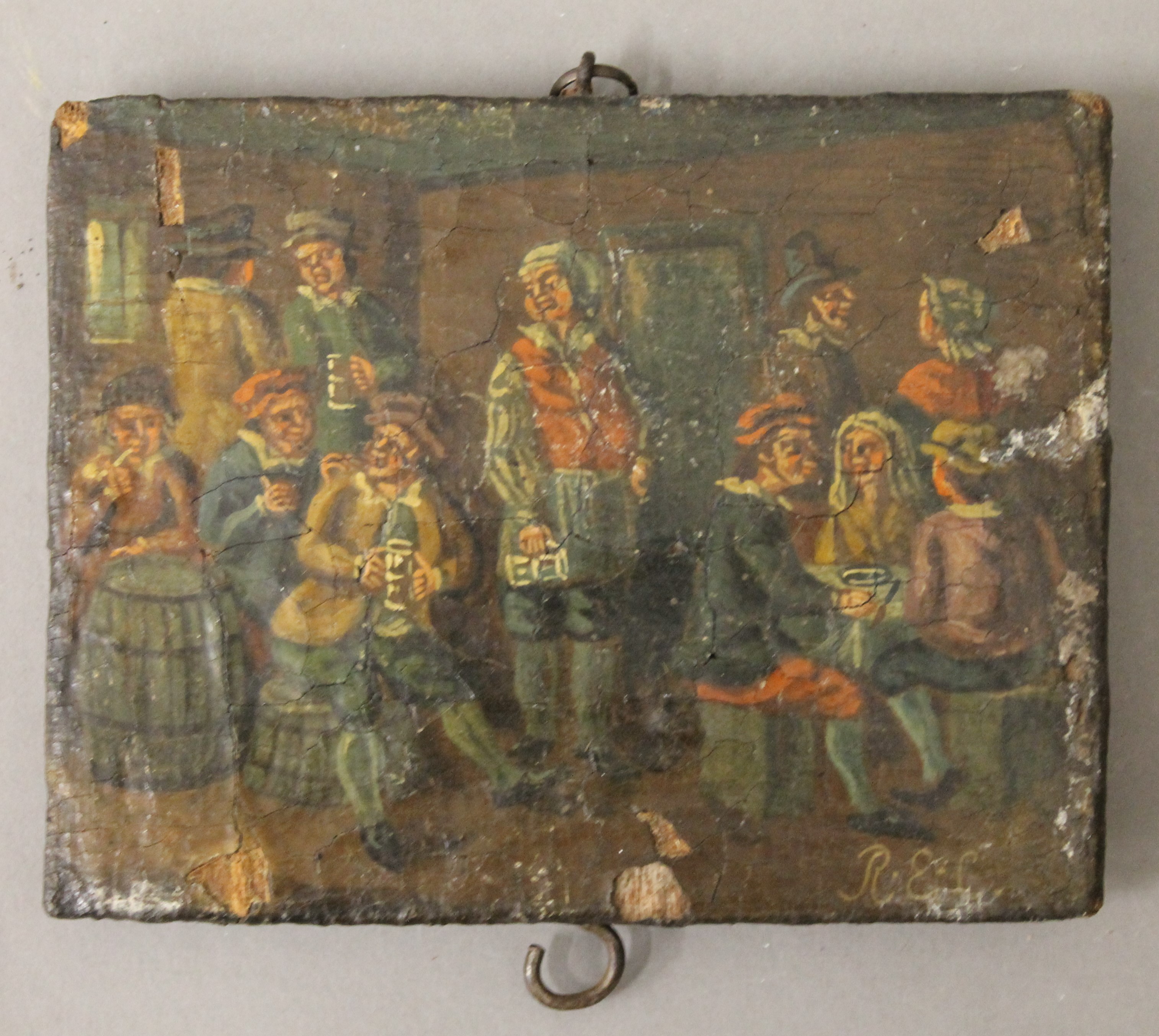 A collection of 18th/19th century miniature paintings on panel, initialled R.E.L. - Image 7 of 10