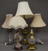 A quantity of decorative table lamps.