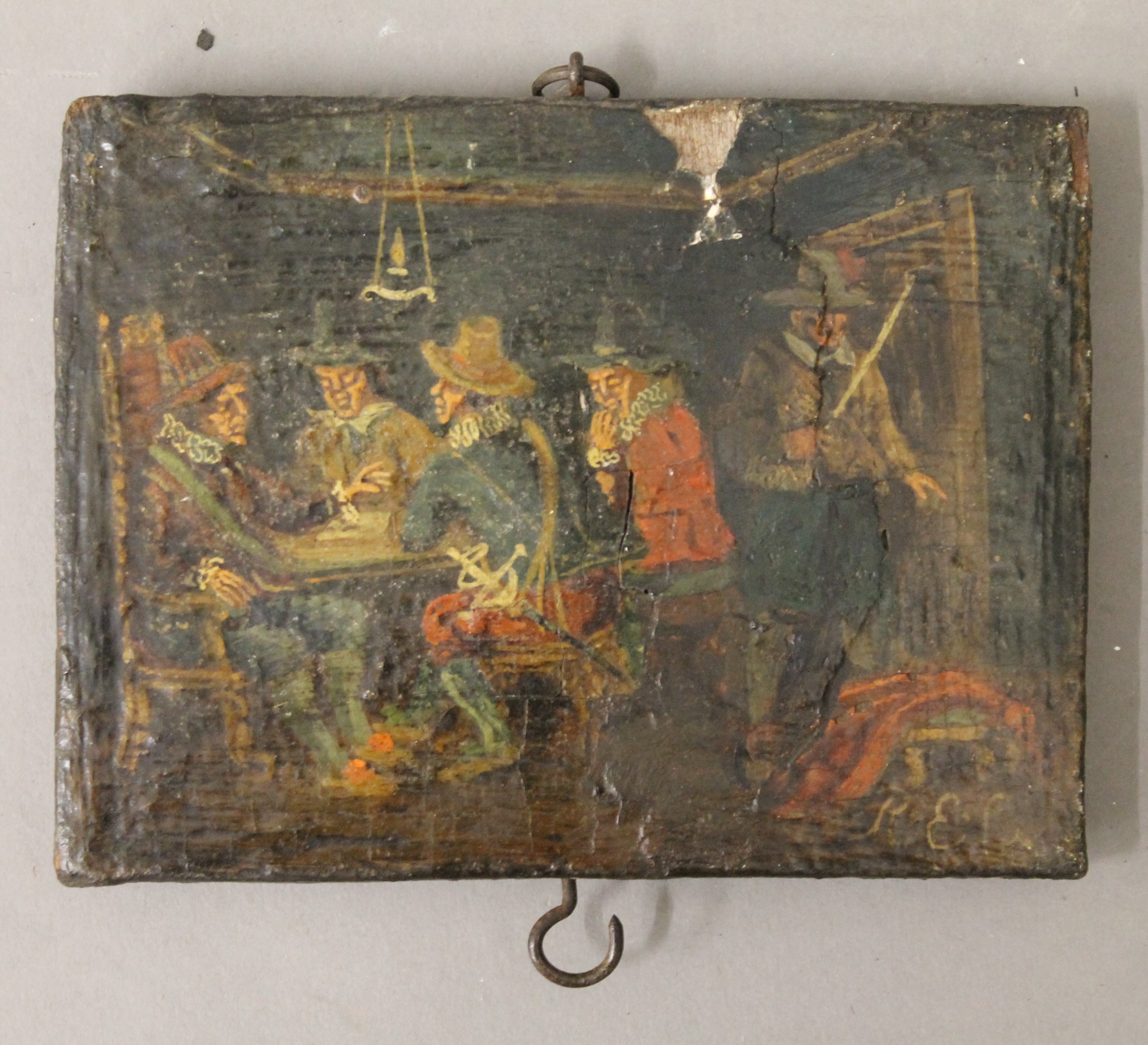 A collection of 18th/19th century miniature paintings on panel, initialled R.E.L. - Image 9 of 10