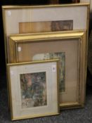 Three 19th century watercolours, each framed and glazed. The largest 62 x 46.5 cm overall.