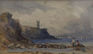 19TH CENTURY SCHOOL, Coastal Scenes, a pair of watercolours, each framed and glazed. 8.5 x 5 cm.