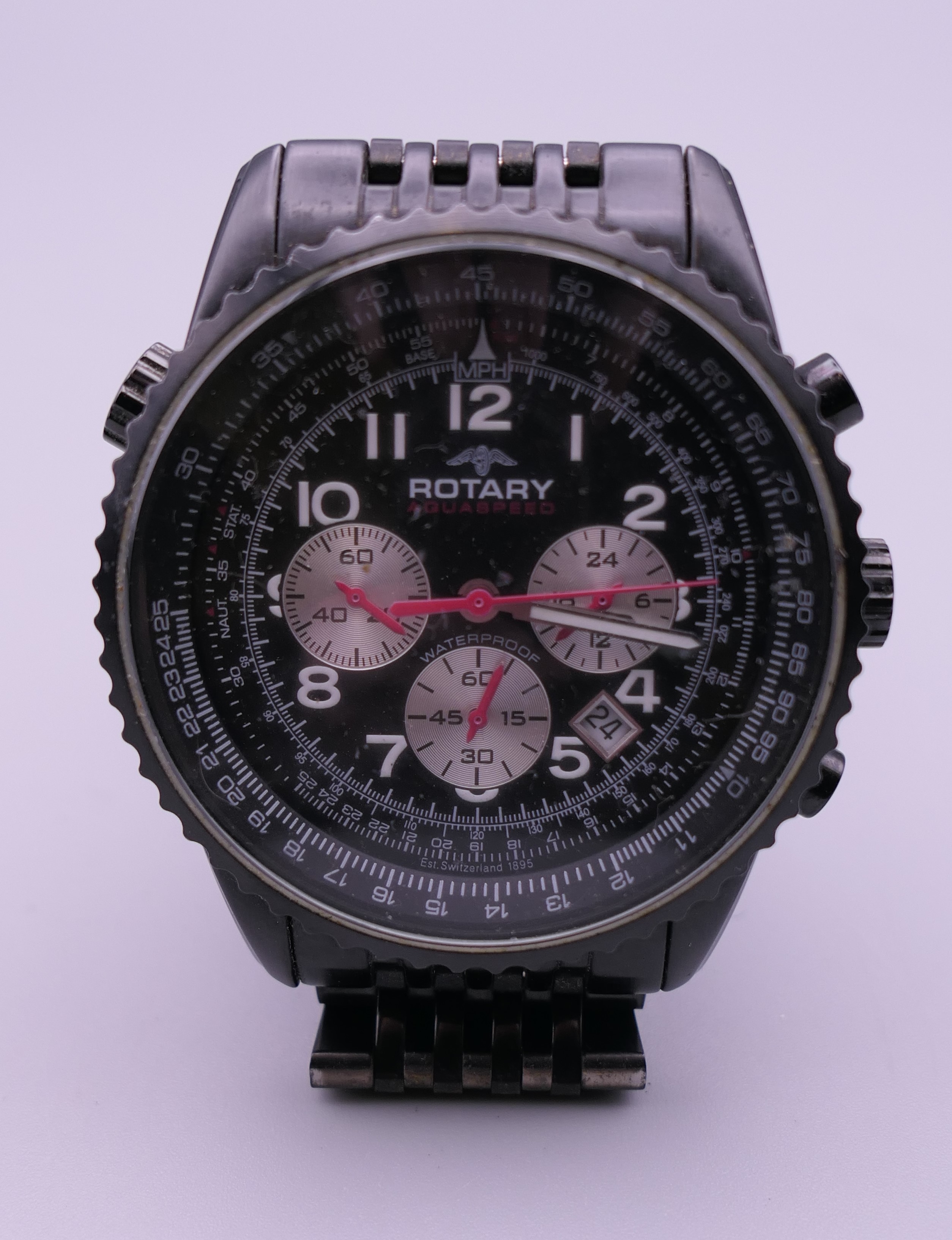 A gentleman's Rotary Aquaspeed wristwatch. 4.5 cm wide.
