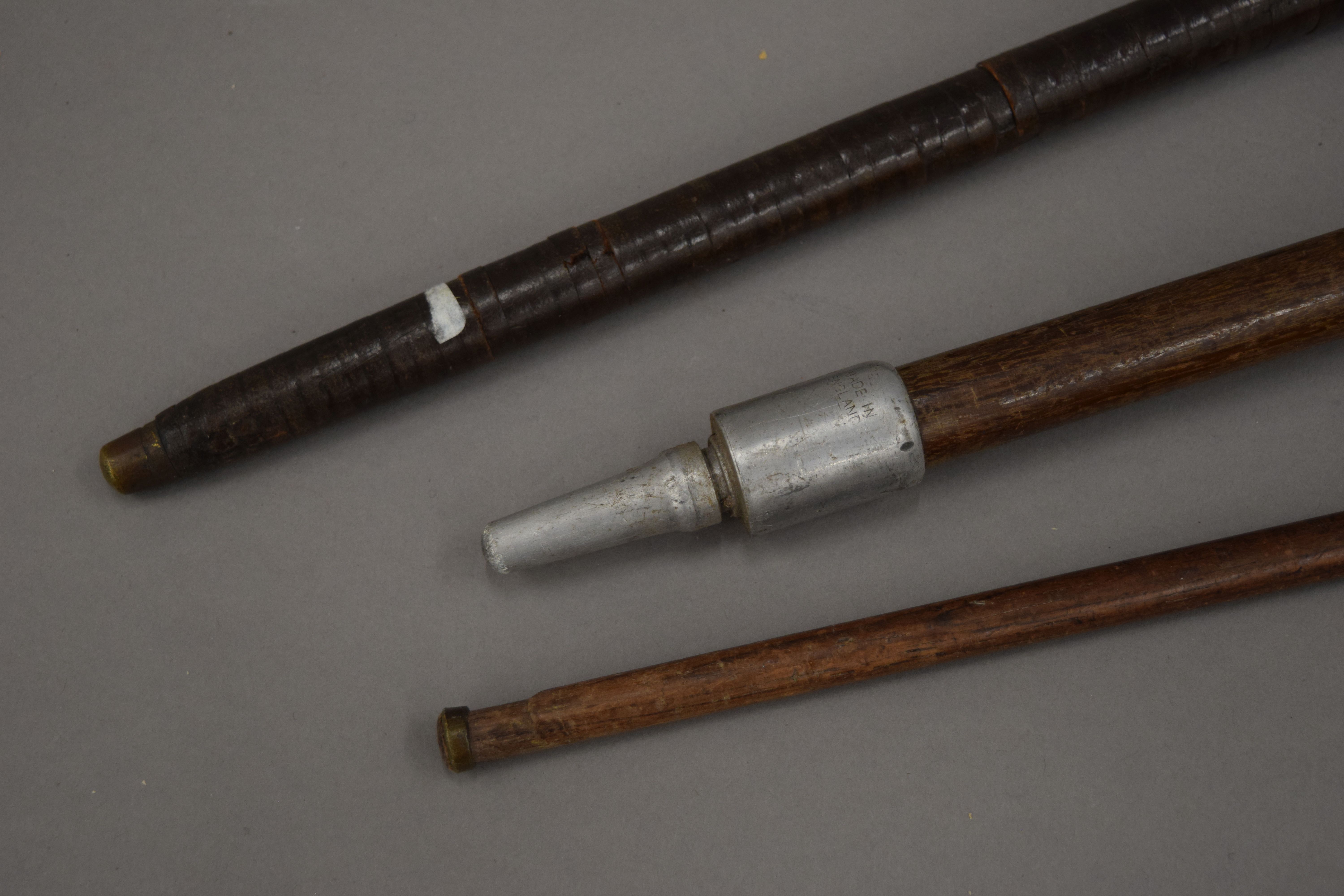 A dogs head walking stick, a shooting stick and another walking stick. - Image 2 of 6