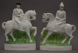 A pair of Staffordshire figures, General French and Lord Kitchener.