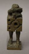 ERNEST BOTTOMLEY, an abstract bronze figure, initialled E.B. 13 cm high.