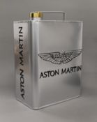 An Aston Martin oil can. 33 cm high.