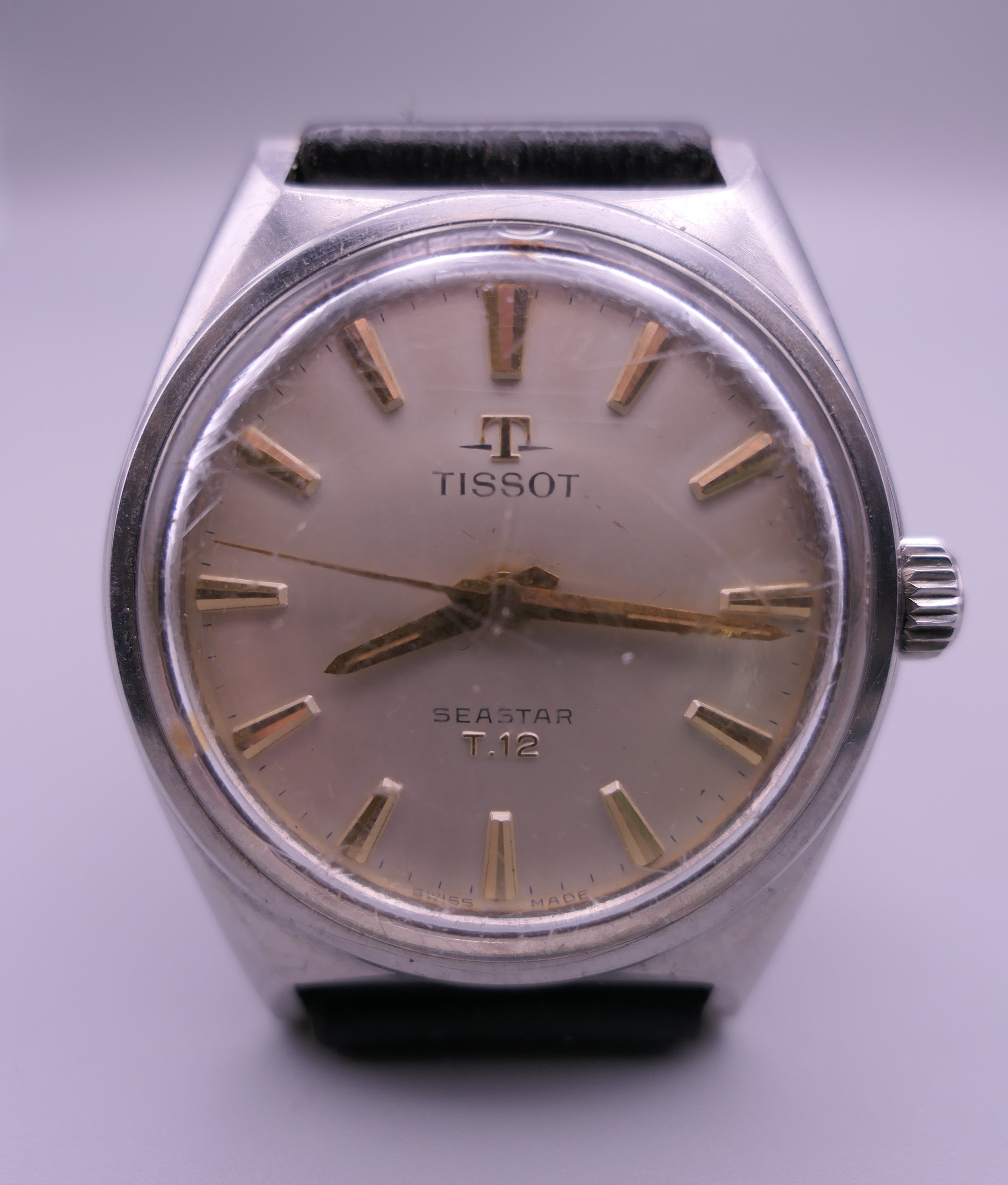 A gentleman's Tissot Seastar T.12 wristwatch. 3.75 cm wide.