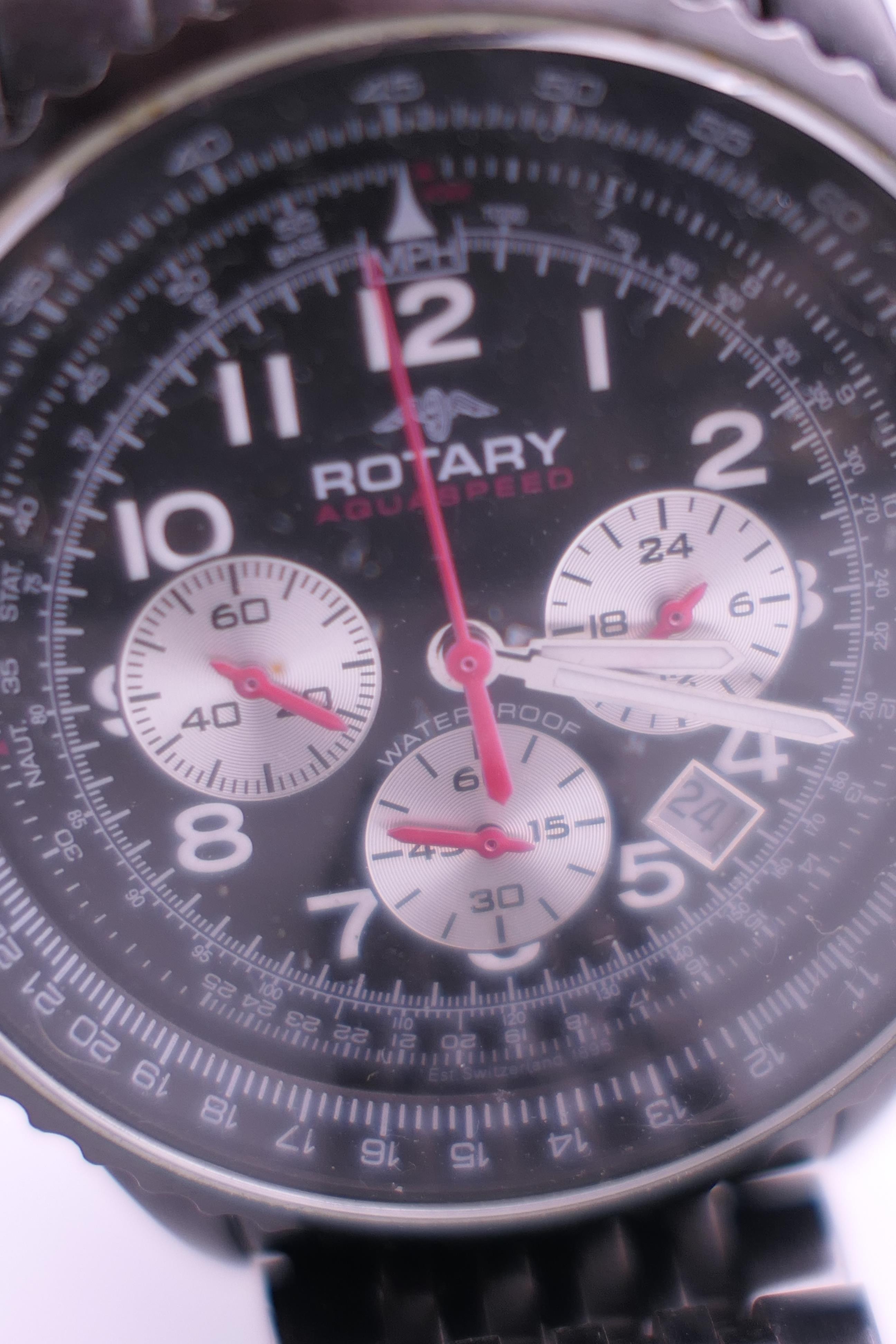 A gentleman's Rotary Aquaspeed wristwatch. 4.5 cm wide. - Image 7 of 7