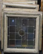 Six stained leaded glass windows. The largest 51 x 48 cm.