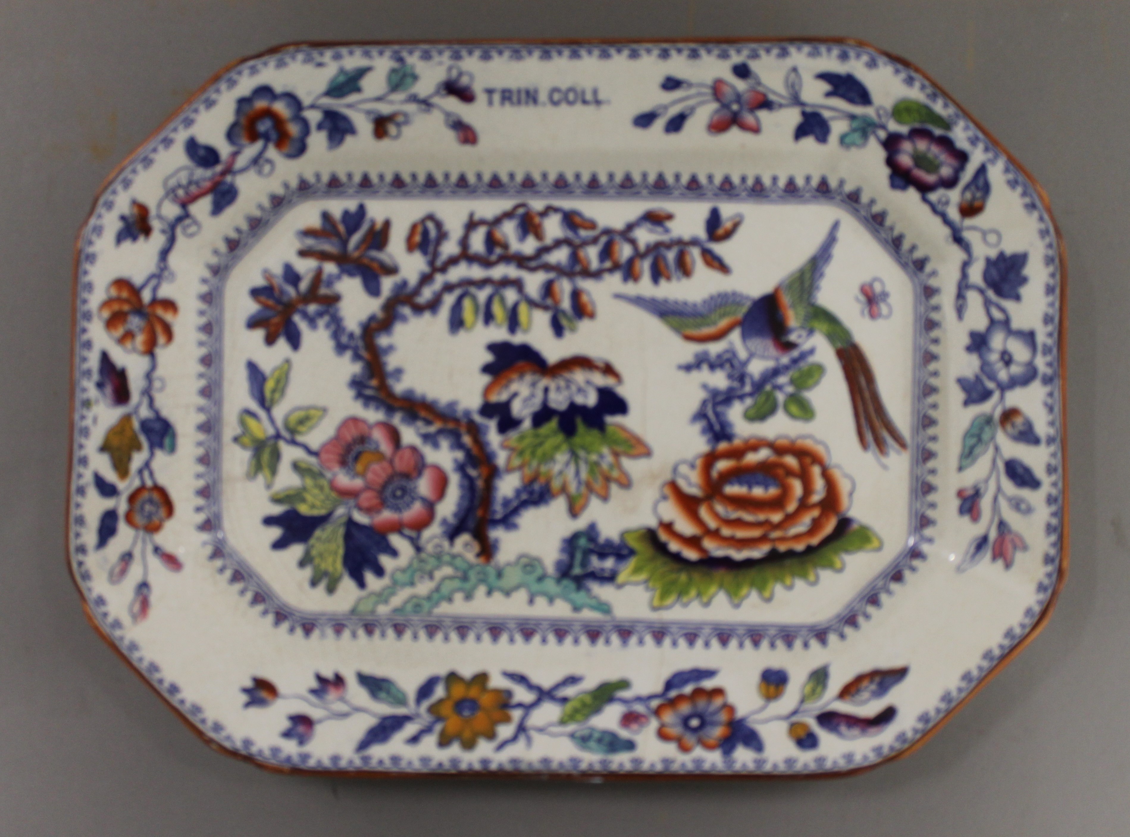 A Trinity College Cambridge Kitchen Department meat plate. 33 cm wide. - Image 2 of 3