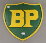 A cast iron BP plaque. 32.5 cm wide.