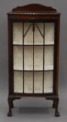 An early 20th century mahogany display cabinet. 58 cm wide.