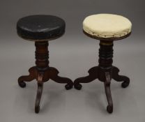 A pair of Victorian mahogany piano stools.