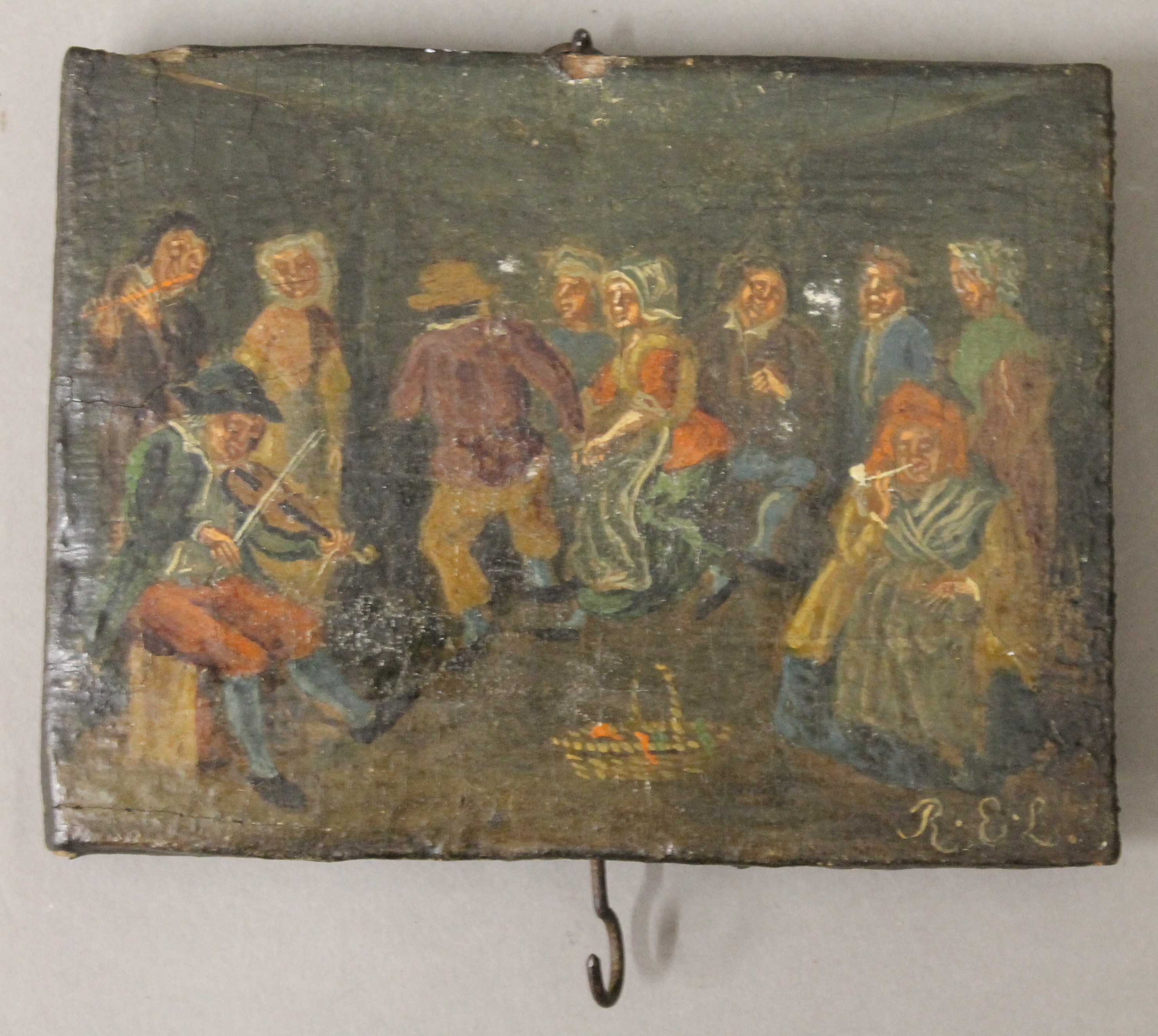 A collection of 18th/19th century miniature paintings on panel, initialled R.E.L. - Image 4 of 10