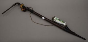 A 19th century Bavarian pipe. 96 cm long.