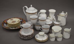 A Bavarian tea set, a porcelain coffee set and two Aynsley vases, etc.