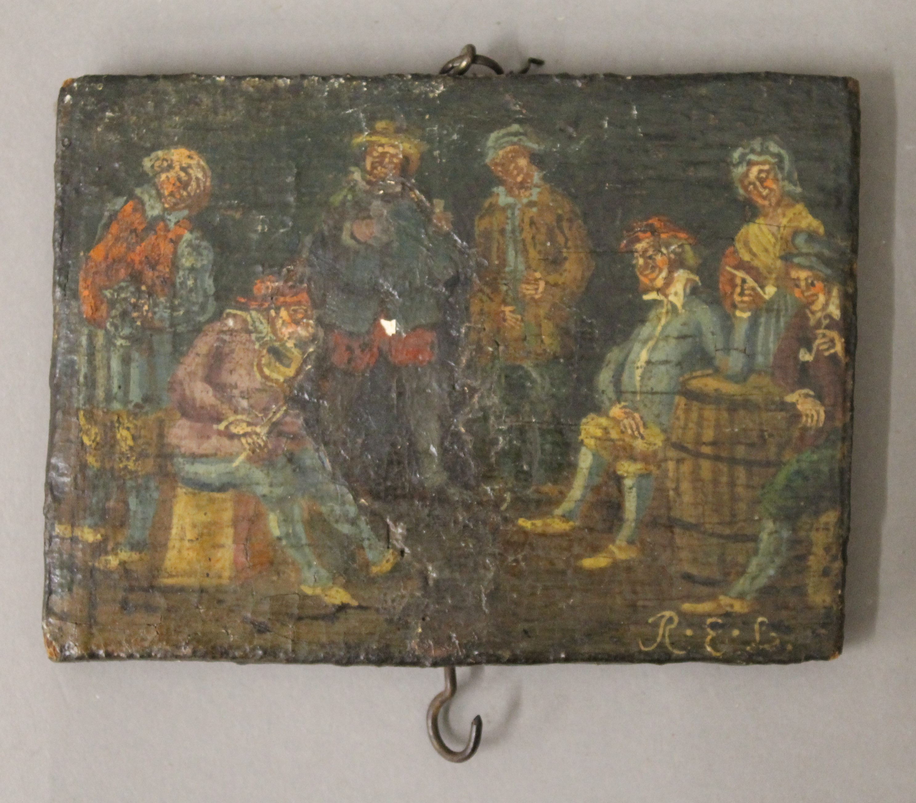 A collection of 18th/19th century miniature paintings on panel, initialled R.E.L. - Image 2 of 10