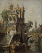 C SCHUYLER (Dutch), Townscape, oil on canvas, framed. 39.5 x 49 cm.