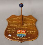 A 1981 Cambridge Bumps Rowing presentation shield.