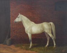 A finely painted Study of a Horse, oil on board, indistinctly signed and dated '85, framed. 49.
