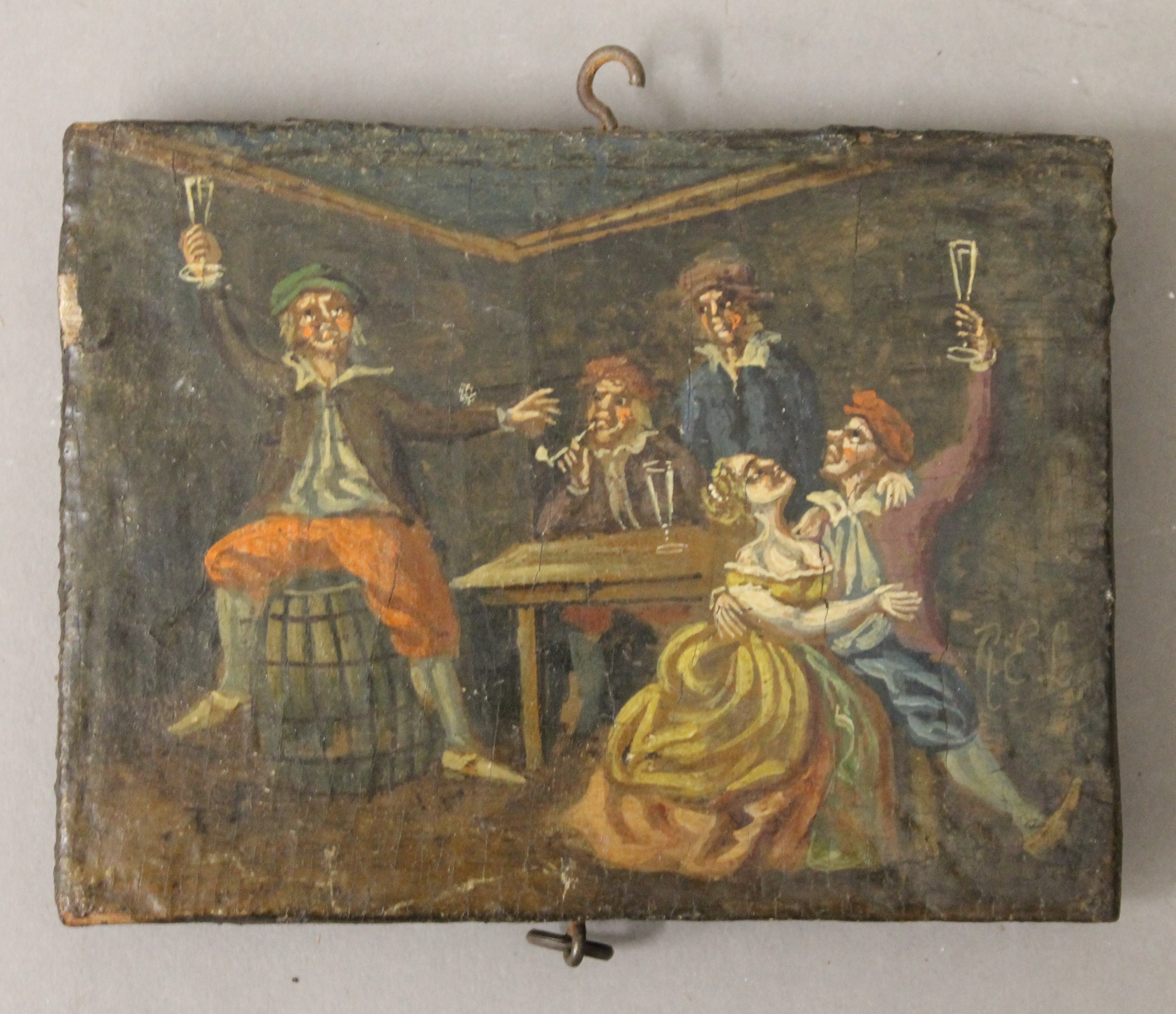 A collection of 18th/19th century miniature paintings on panel, initialled R.E.L. - Image 10 of 10