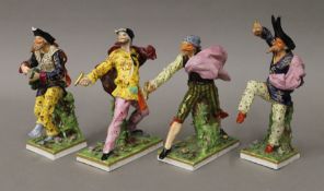 Four 19th century Sampson porcelain figures. The largest 19 cm high.