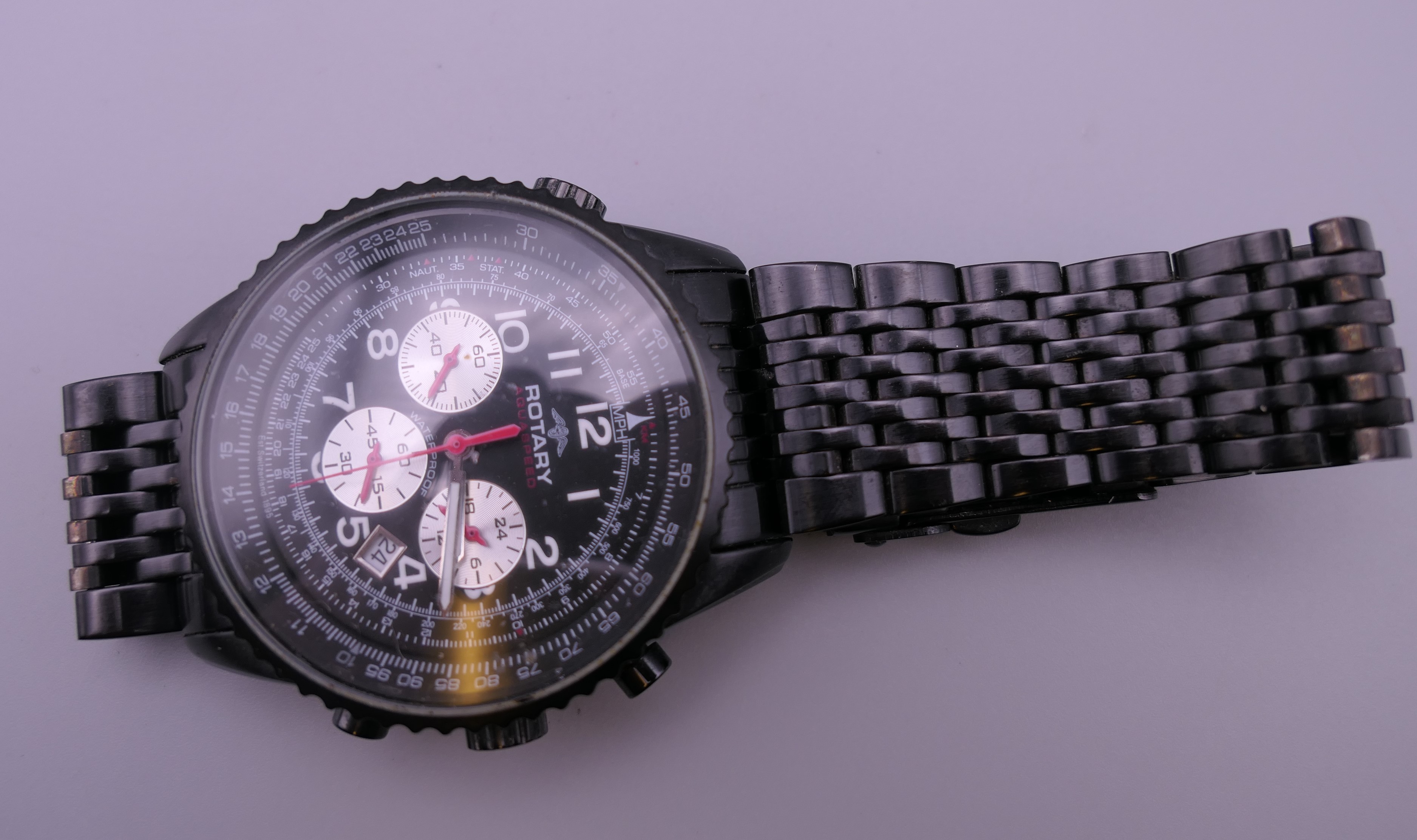 A gentleman's Rotary Aquaspeed wristwatch. 4.5 cm wide. - Image 2 of 7