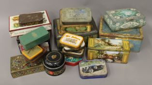 A collection of various tins.