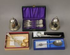 A quantity of various silver plate, etc., including Danish cake slice and forks.