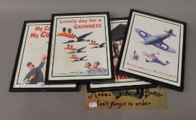 A small collection of Guinness advertising prints, etc.